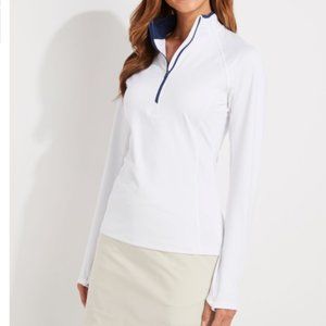 Vineyard Vines Women's Solid 1/2-Zip - White Cap - Medium